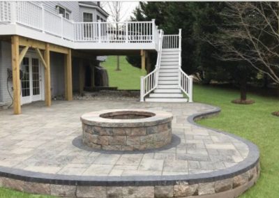 Hardscaping project fire pit