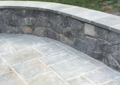 Hardscaping project - stone retaining wall